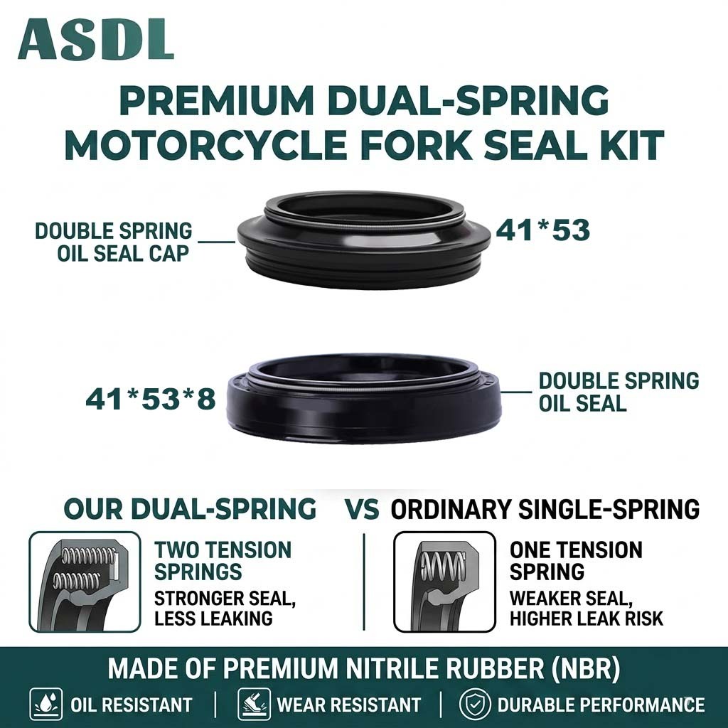 ASDL 41*53*8 รถจักรยานยนต์ส้อมด้านหน้าซีลน้ํามันฝุ่นสําหรับ YAMAHA YZF-R6 MT-07 MT-09 41x53x8 อุปกรณ