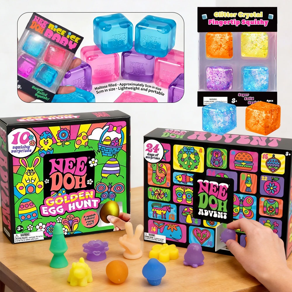 NeeDoh Advent Calendar Surprise Blind Box Mini Squishy Toy Pack สําหรับบรรเทาความเครียดและเล่น