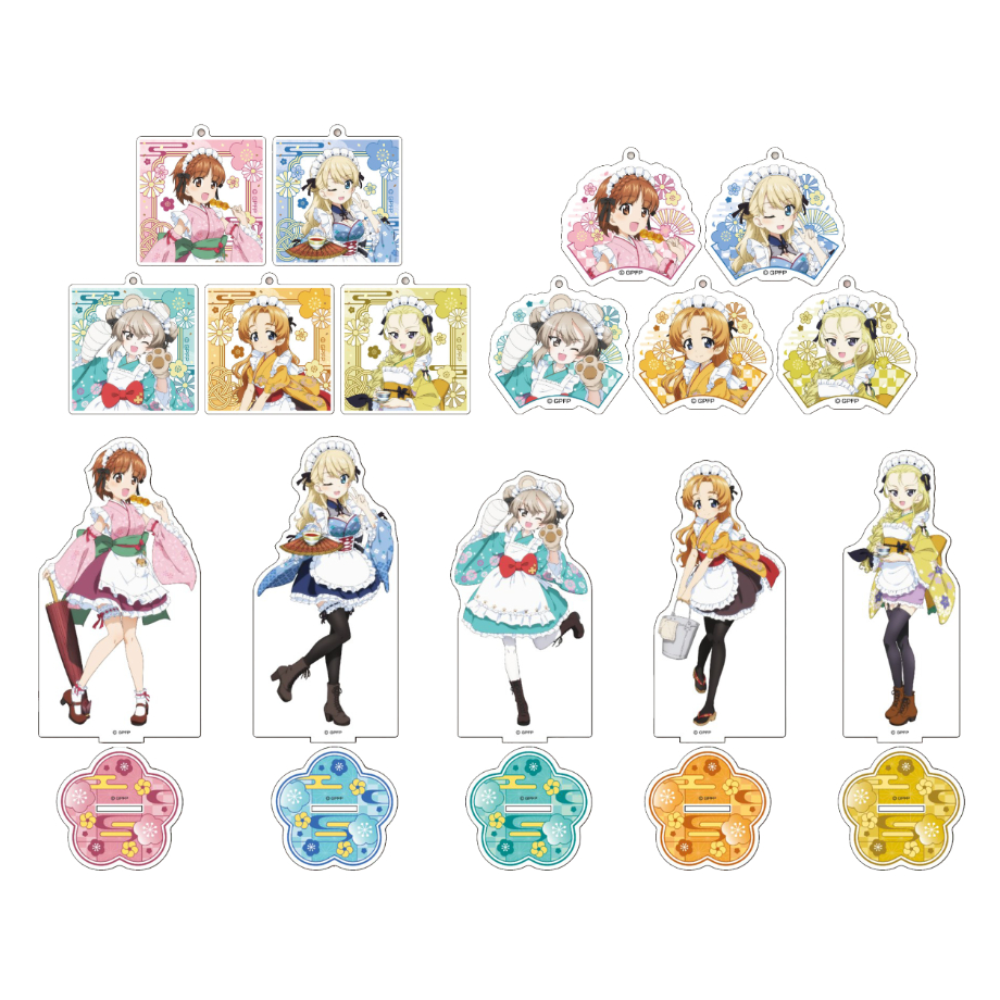 พวงกุญแจขาตั้งอะคริลิคสําหรับเด็กผู้หญิง und Panzer - Miho Maho Darjeeling Erika Shimada Itsumi ฟิกเ