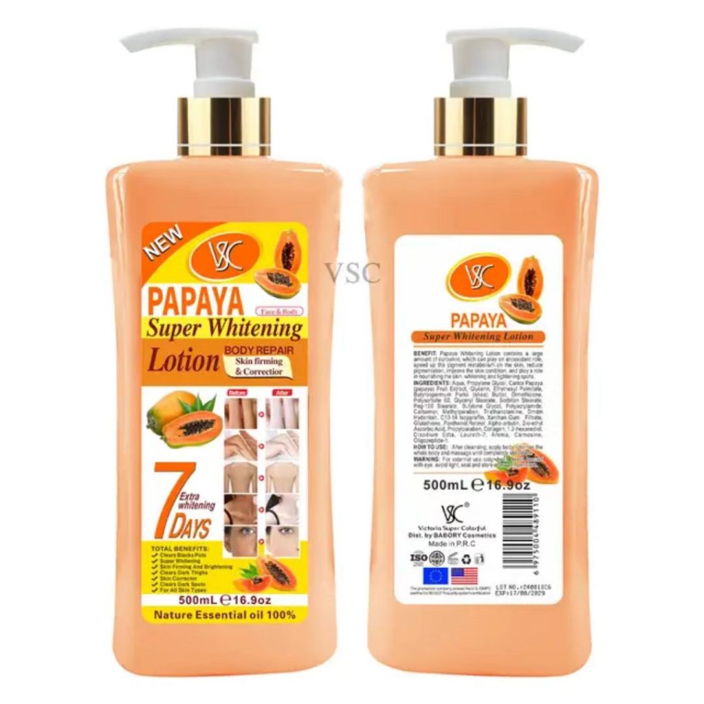 Veetgold Papaya Super Whitening Lotion 500ml, Skin Firming & Correcting