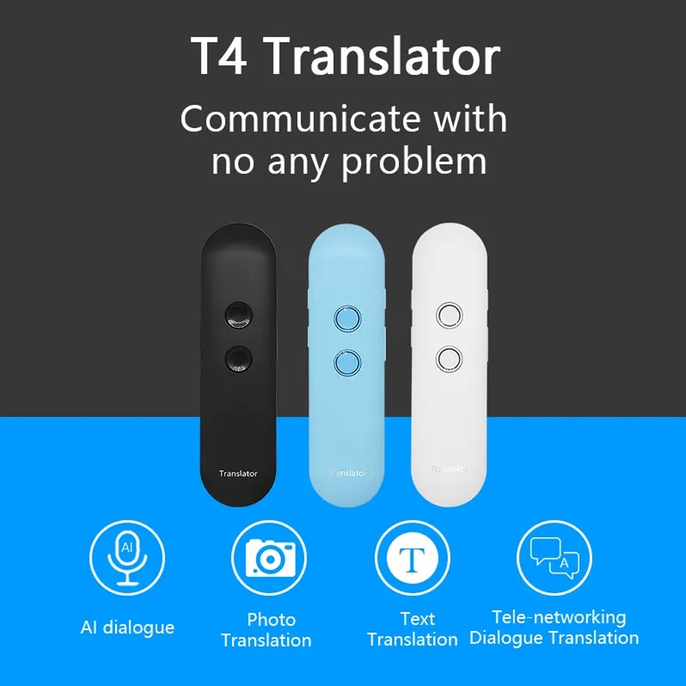 2026 T4 เครื่องแปลอัจฉริยะไร้สายแบบพกพา 40 ภาษาแบบเรียลไทม์สองทางผู้แปลเสียงทันที APP บลูทูธหลายภาษา
