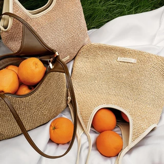 BOSTANTEN Anagram Bag กระเป๋าสะพายไหล่สานสำหรับผู้หญิง ดีไซน์วัยรุ่นทันสมัย ​​กระเป๋าถือขนาดใหญ่จุของได้เยอะ