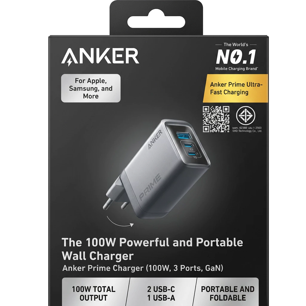 ANKER USB-C Charger 140W 4-Port สำหรับ iPhone/Samsung/Laptop thumbnail 8