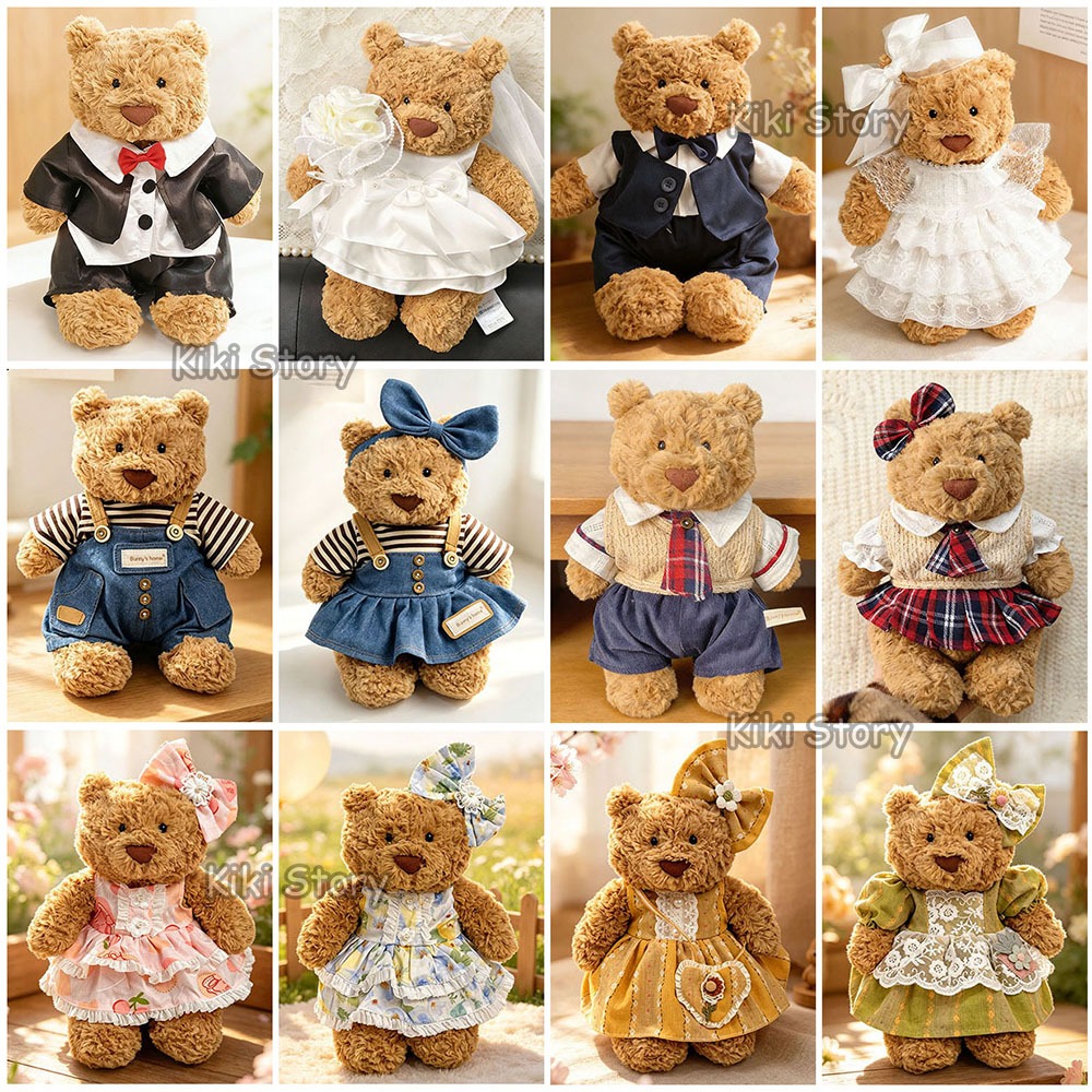 หมี Bartholomew 28CM‌ เสื้อผ้า ชุด เดรสลายดอก ชุดแต่งงาน ตุ๊กตาหมี สูท ตุ๊กตา เครื่องประดับ