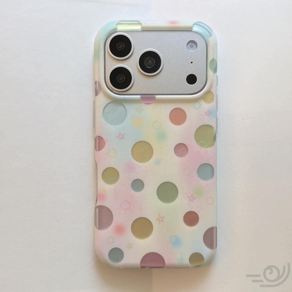 แฟชั่น Macaron สี Polka Dots เคสโทรศัพท์สําหรับ iPhone 17 16 15 14 13 Pro Max กันกระแทกป้องกันปกหลัง