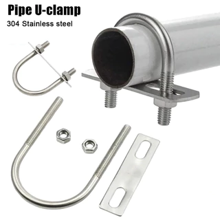 304 สแตนเลส U-Shaped ท่อ Clamp U-Shaped Bolt สกรูท่อรหัส CLAMP คลิป Clamp ท่อ M6M8M10M12 การติดตั้งห้องครัวห้องน้ําท่อน้ํา,