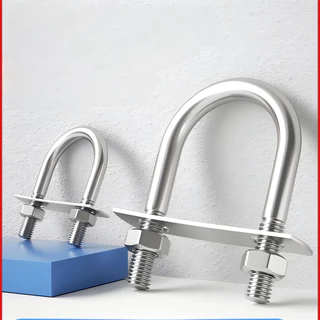 304 สแตนเลส U-Shaped ท่อ Clamp U-Shaped Bolt สกรูท่อรหัส CLAMP คลิป Clamp ท่อ M6M8M10M12 การติดตั้งห้องครัวห้องน้ําท่อน้ํา,