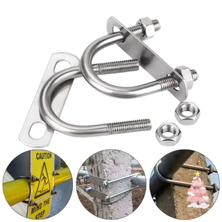 304 สแตนเลส U-Shaped ท่อ Clamp U-Shaped Bolt สกรูท่อรหัส CLAMP คลิป Clamp ท่อ M6M8M10M12 การติดตั้งห้องครัวห้องน้ําท่อน้ํา,