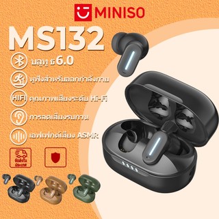 MINISO MS132 หูฟังไร้สายแบบ In-Ear Bluetooth 6.0 หูฟังบลูทูธ หูฟังตัดเสียงรบกวน หน้าจอ LED มัลติฟังก์ชัน คุณภาพเสียงระดับ Hi-Fi รองรับระบบ iOS / Android / PC