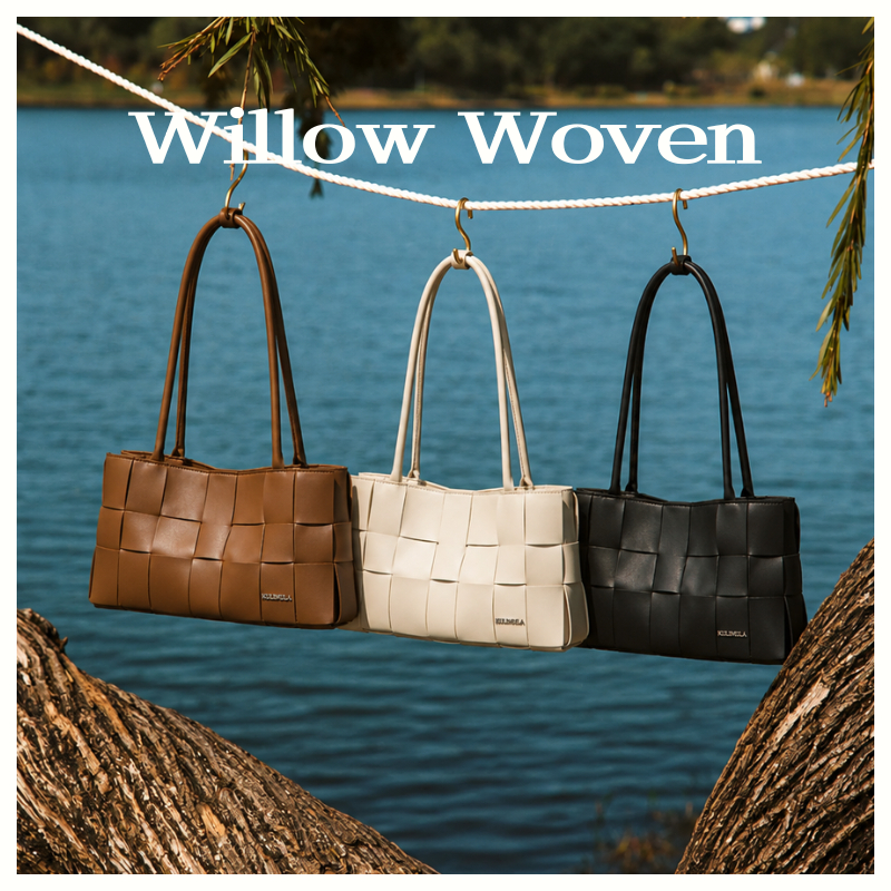 กระเป๋าผ้าวิลโลว์ KULIMULA 3 สี - kulimula Willow Woven Bag ถุงผ้าทอ กระเป๋าสะพายไหล่ ✅มีพาร์ติชั่นภายใน Shoulder