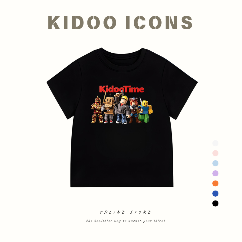 ✨จัดส่งตลอด 24 ชั่วโมง✨KIDOO ICONS เสื้อยืดเด็ก ลาย Roblox สุดเท่ สำหรับเด็กผู้ชายผู้หญิง ใส่สบายทุกวัน #A01+5925