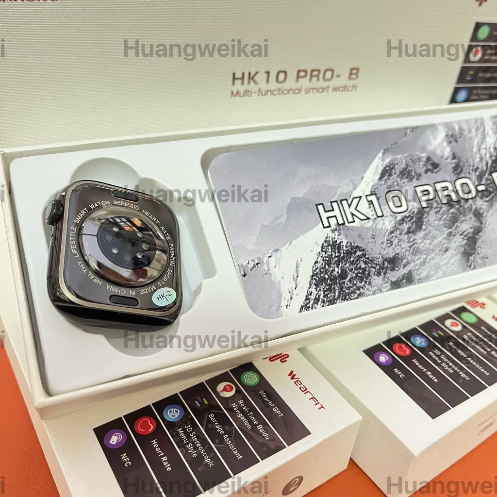 Hong Kong 2026 AMOLED 46 มม.HK10PRO-B สมาร์ทนาฬิกา 10 X ข้อความ + Map Dual Mode 3D สามมิติเมนูการตรว