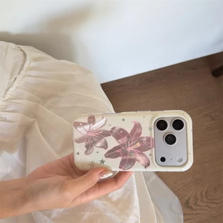 สําหรับIphone Case 17 Pro Max 16 Pro Max 15 Pro Maxลายสก๊อตสีชมพูLilyเคสโทรศัพท์