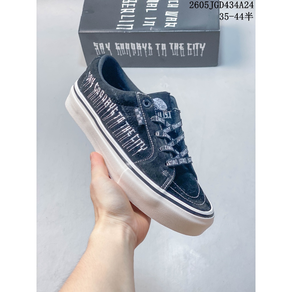 VANS SK8-LOW Classic LOW-Top รองเท้าผ้าใบสีดําสีขาว
