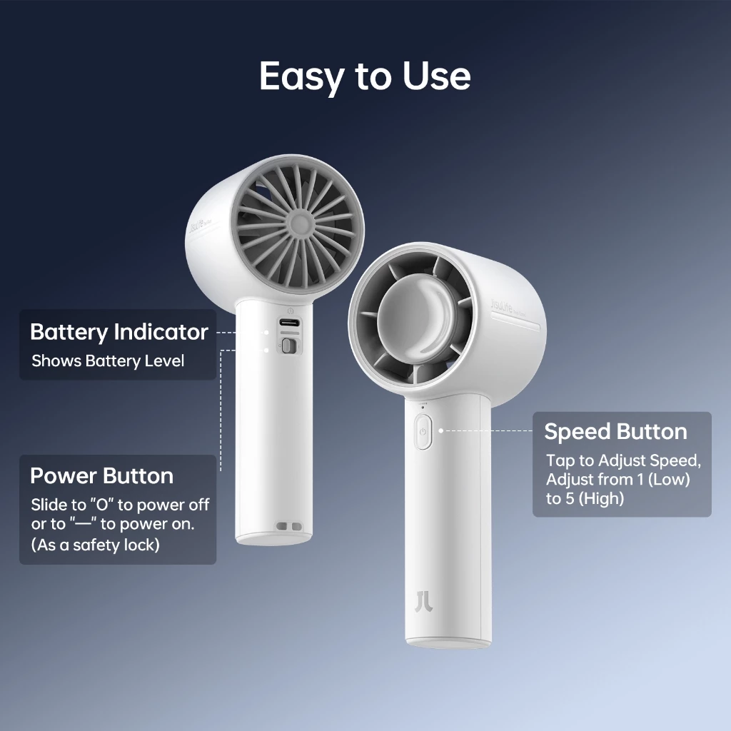 JisuLife handheld fan life9 พัดลมเจ็ท ขนาดเล็ก แบบพกพา 3600mAh ใช้งานได้ 13 ชั่วโมง thumbnail 5
