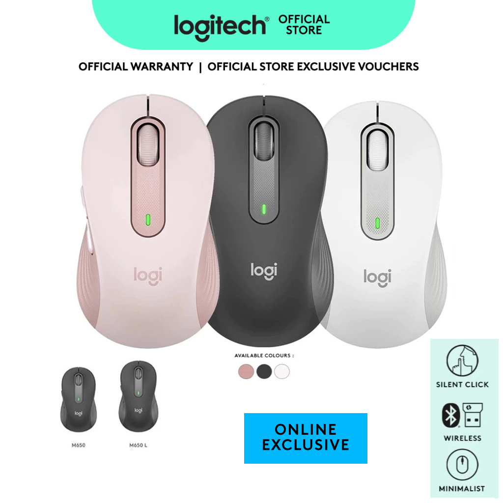 [Original]Logitech SIGNATURE M650L/M650/M750 เสียงเงียบ เหมาะกับทุกขนาดมือ เชื่อมต่อได้ 2 ระบบ บลูทูธและUSB ปรับแต่งคีย์ลัดได้(เมาส์ไร้สาย)