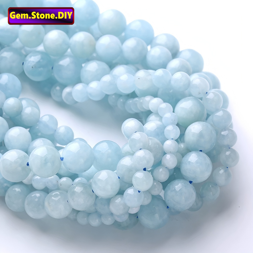 Aquamarine Natural Stone，Loose Bead Spacer for Bracelet/Necklace/Ring/Earring หินธรรมชาติอความารีน,หลวมลูกปัด ตัวเว้นวรรค สําหรับสร้อยข้อมือ/สร้อยคอ/แหวน/ต่างหู,ขายส่งทําด้วยมือทําเองเครื่องประดับอุปกรณ์เสริม,สร้อยข้อมือหินคริสตัลหิน,อัญมณีส