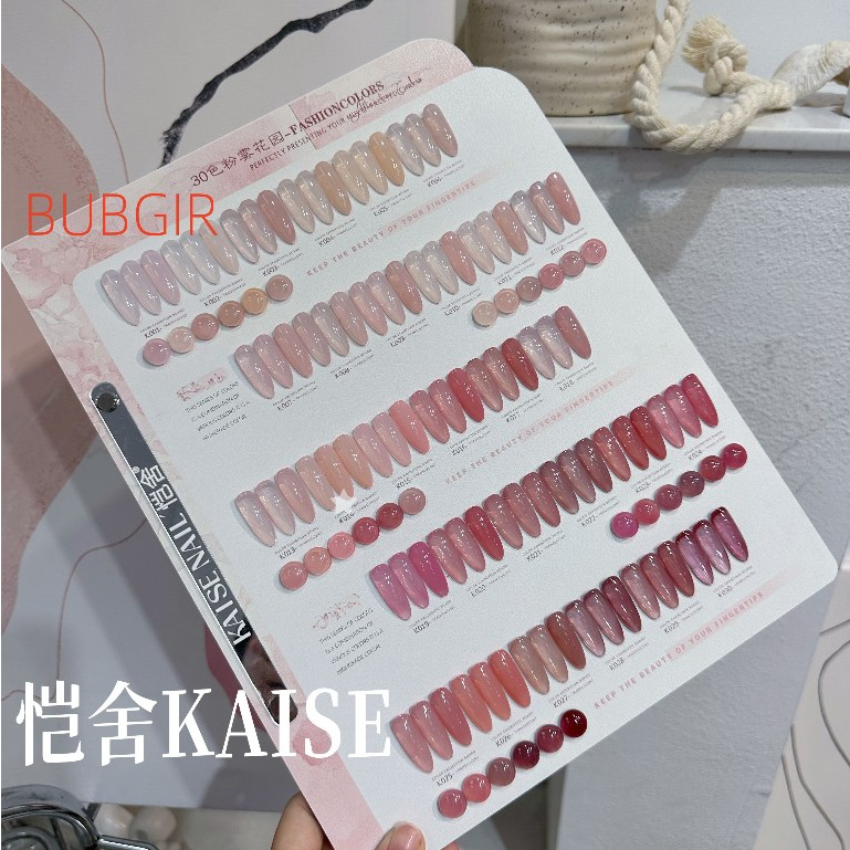 KAISE 30 สี  สีเจลไซรัป เจลทาเล็บโทนใส 30 สี ✨ โทนสีผิวและสีพีช ใสวาวเหมือนเจลลี่  มาพร้อมชาร์ทสี