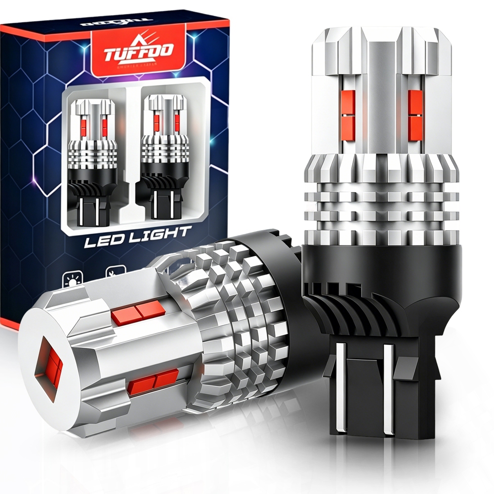 TUFFOO 1 คู่ T20 W21/5W รถ LED ไฟท้ายไฟเบรค 7443 7440 ไฟหยุดสีแดง