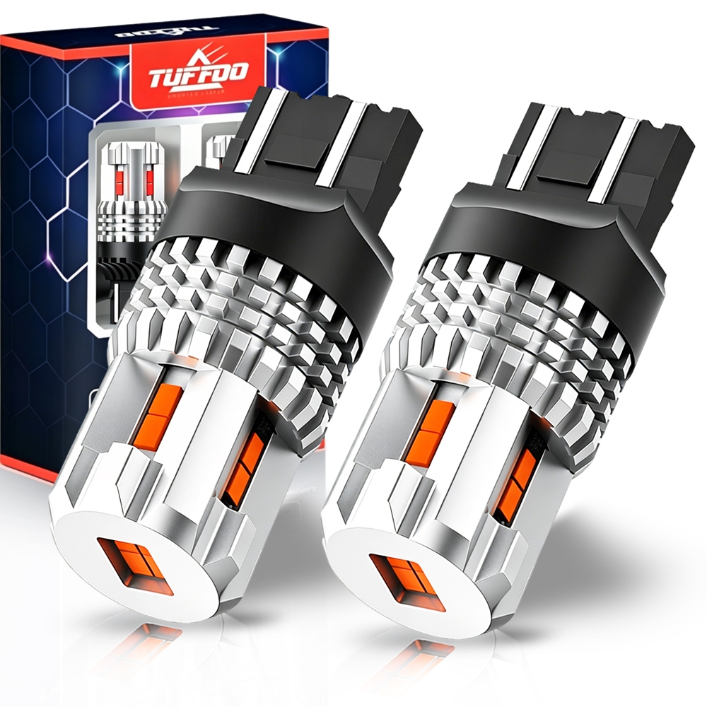 TUFFOO 1 คู่ T20 W21/5W รถ LED ไฟท้ายไฟเบรคหลอดไฟ 7443 7440 หยุดสีแดง