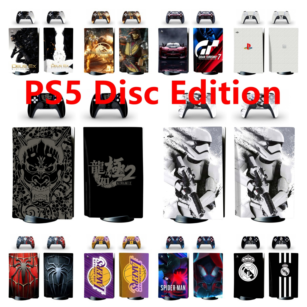 100 สีผิวชุดสติกเกอร์เข้ากันได้กับ Sony Playstation 5 Fat Disc Edition ไวนิล Decal Wrap ฟิล์มป้องกัน