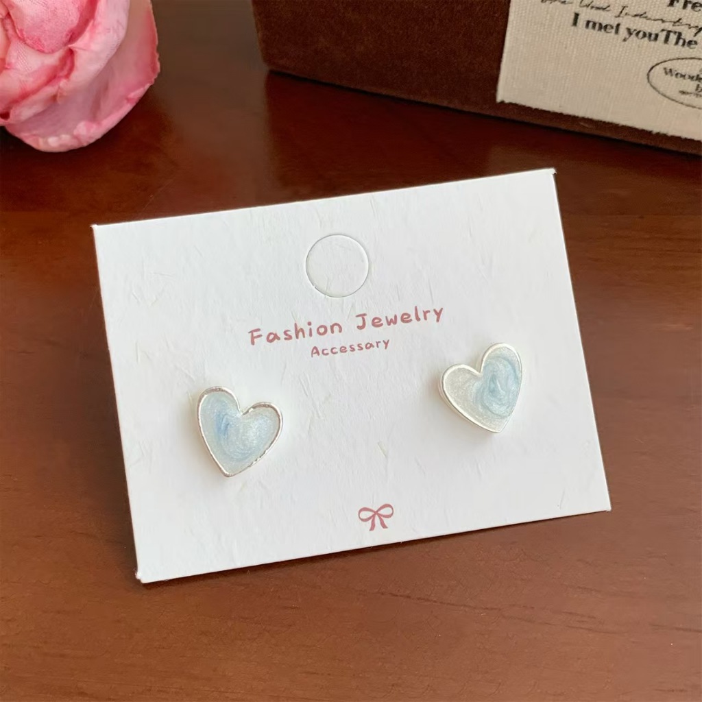 ฤดูร้อน Macaron Peach Heart Pearl จี้ต่างหูผู้หญิงหวานประณีตเงินเข็มต่างหูสไตล์เจ้าหญิง Niche อารมณ์อ่อนโยน All-Match ต่างหู