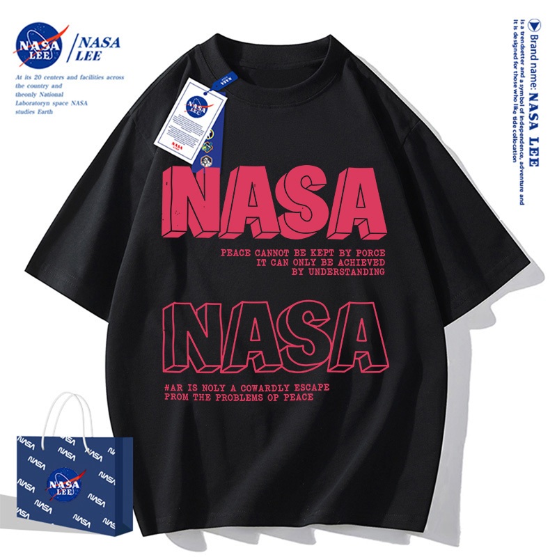 เสื้อกล้าม NASA LEE สไตล์ Streetwear 2026 - ดีไซน์ลาย NASA สีแดง-ดำ โทน酷帅 - ผ้ากันUV เนื้อดี