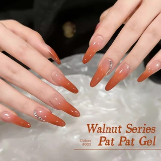 XEIJAYI-Caramel Orange Red Gradient Gel Nail Polish ชุด 4 สี เหมาะสำหรับใช้ในชีวิตประจำวัน