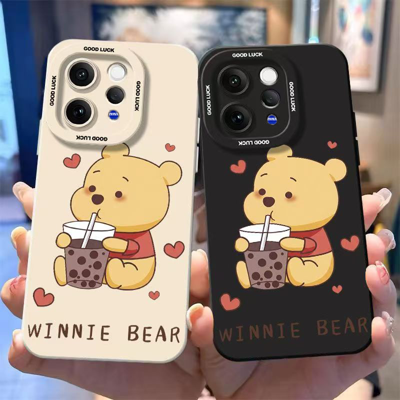 เคส Vivo V70 กรณีน่ารักการ์ตูน Winnie the Pooh เคสโทรศัพท์หน้าต่างขนาดใหญ่นุ่มกันกระแทก