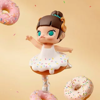 POPMART POPMART MOLLY Bread Head Series Mystery Box รูปเค้กเบเกอรี่ตกแต่งสาวฟรี