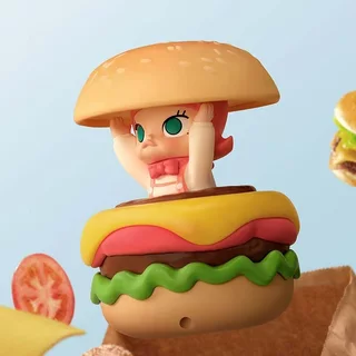 POPMART POPMART MOLLY Bread Head Series Mystery Box รูปเค้กเบเกอรี่ตกแต่งสาวฟรี