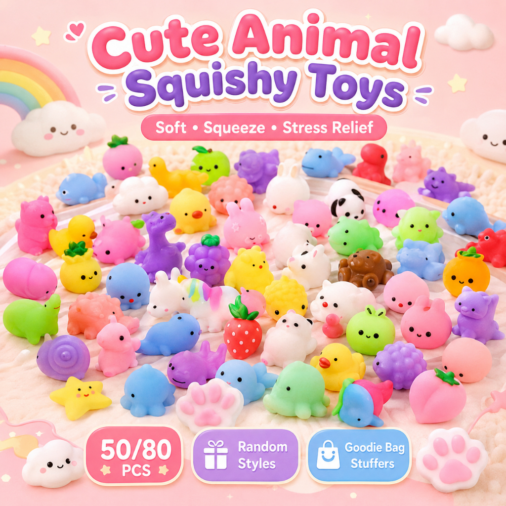 50/80 ชิ้นสัตว์น่ารัก Mochi Squishy ของเล่น,ความเครียดบรรเทา Fidget ของเล่นเด็ก, Goodie กระเป๋า Stuffers, Party Favors, รางวัลห้องเรียน
