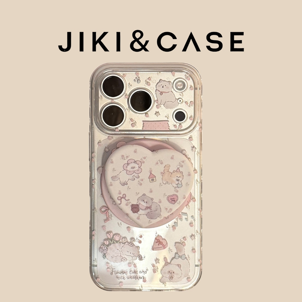 เคสโทรศัพท์ ไอโฟน เหมาะสําหรับ ไอโฟน17/16/15 ไอโฟน เคสโทรศัพท์พร้อมที่วางโทรศัพท์ดอกไม้เคสโทรศัพท์กั