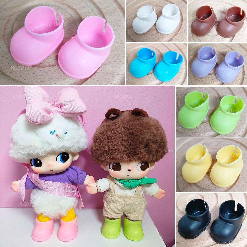 รองเท้าตุ๊กตา (3.8*2.5 ซม.) รองเท้ากันฝนสําหรับ 17 ซม. Lafu V1 V2 V3 & DIMOO & Upsetduck & 10 ซม.ผ้า