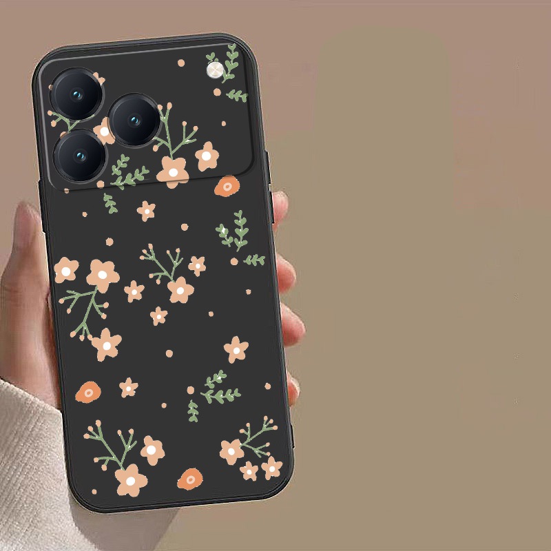 TECNO Spark 50 4G spark50 Case Floral Liquid Silicon Case Flower Casing Candy Color Cover