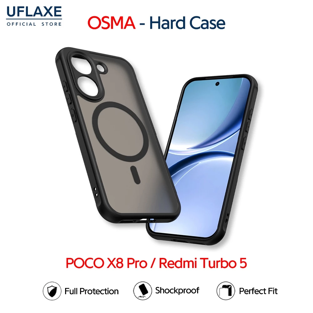 UFLAXE OSMA - เคส Xiaomi POCO X8 Pro / Redmi Turbo 5 - เคสแข็งกันกระแทก เคสโทรศัพท์ด้านป้องกันรอยนิ้วมือการปกป้องเต็มรูปแบบ