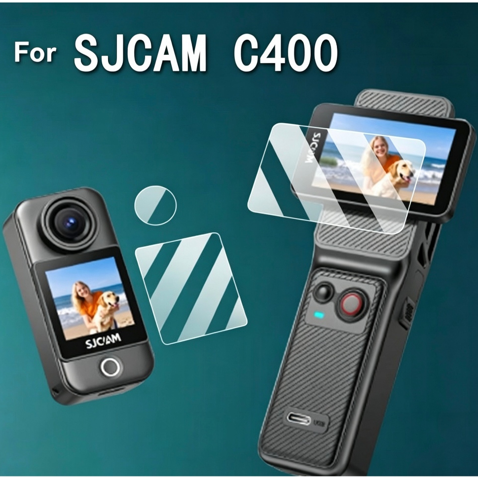 สําหรับ SJCAM C400 ตัวป้องกันหน้าจอ HD ฟิล์มป้องกันโปร่งใสเลนส์ป้องกันรอยขีดข่วนและป้องกันลายนิ้วมือ