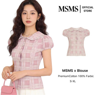 Inflatable Sleeve Checkered Checkered Narrow-Waisted Shirt