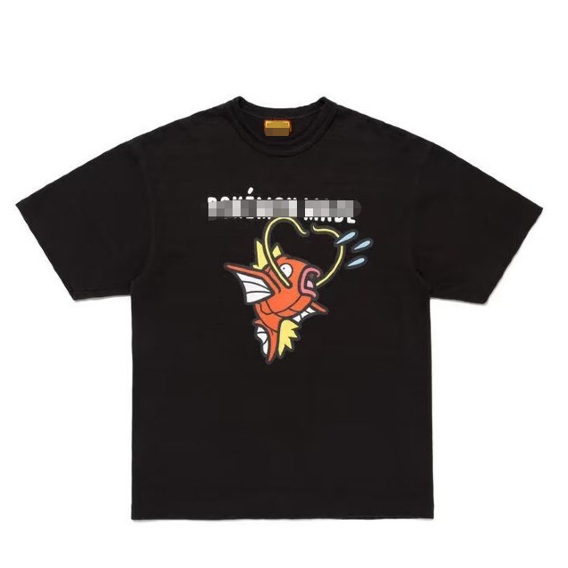 ใหม่ เสื้อยืดคอกลมแขนสั้นพิมพ์ลายหลวมสบายๆ