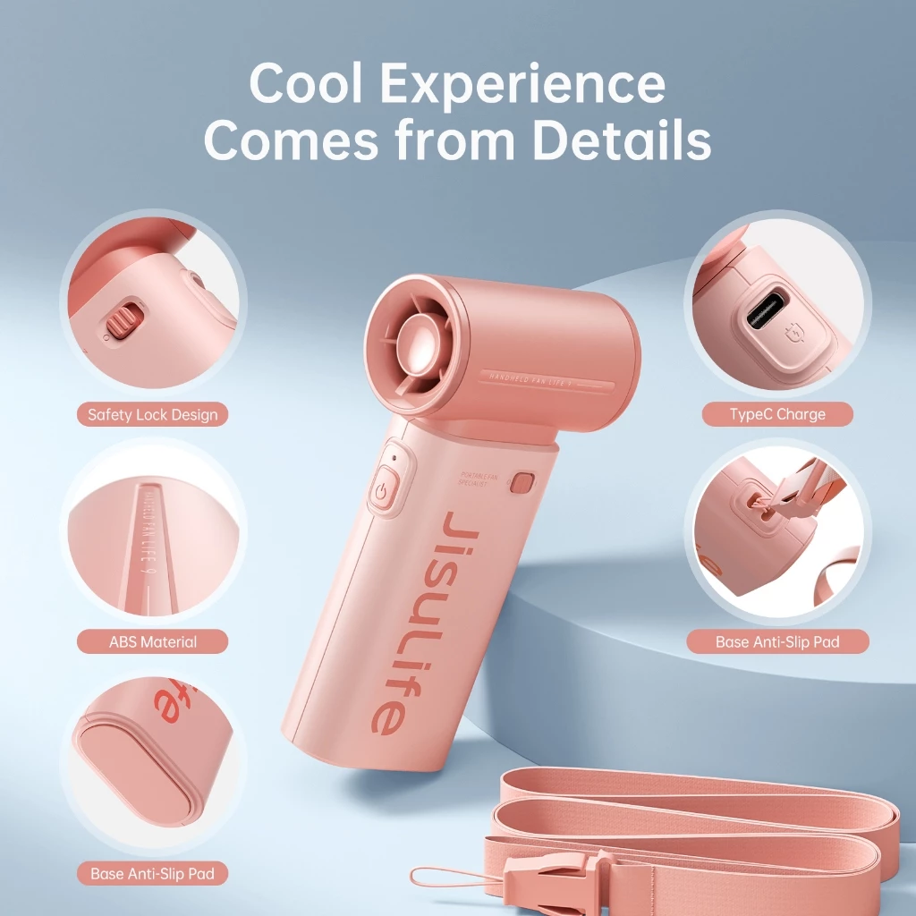 JisuLife handheld fan life9 พัดลมเจ็ท ขนาดเล็ก แบบพกพา 3600mAh ใช้งานได้ 13 ชั่วโมง thumbnail 4