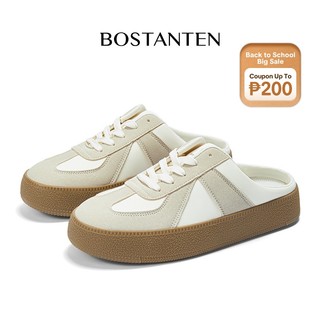Bostanten Lace Up Sneakers Breathable  Antibacterial Pink Grey Casual Shoes for women