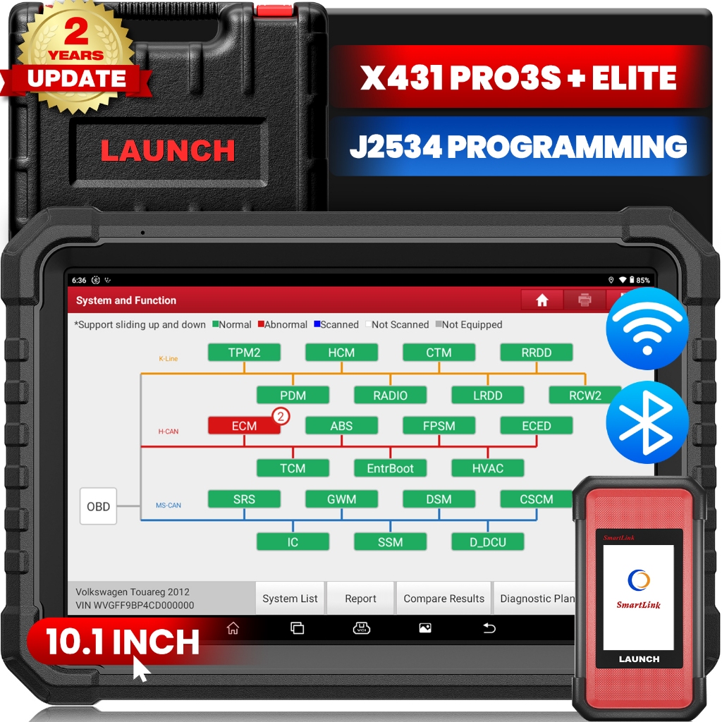 Launch X431 PRO3S + ELITE J2534 PROGRAMING เครื่องมือออนไลน์ CODING ทั้งหมดระบบเครื่องมือวินิจฉัยอัตโนมัติ Topology Bi-directional Scanner
