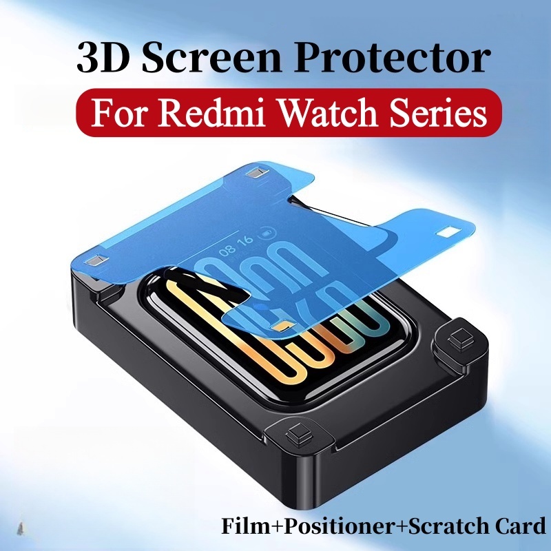 3Dฟิล์ม + เครื่องมือสําหรับXiaomi Redmiนาฬิกา 6 Active 6 Lite/5 Active/5 Liteป้องกันหน้าจอคลุมทั้งหม