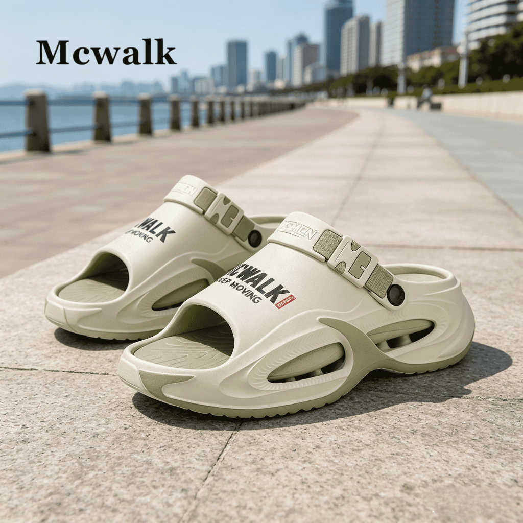MCWALK Classic Casual 5CM หนา-Soled Unisex EVA รองเท้าแตะระงับกลิ่นกายต้านเชื้อแบคทีเรีย