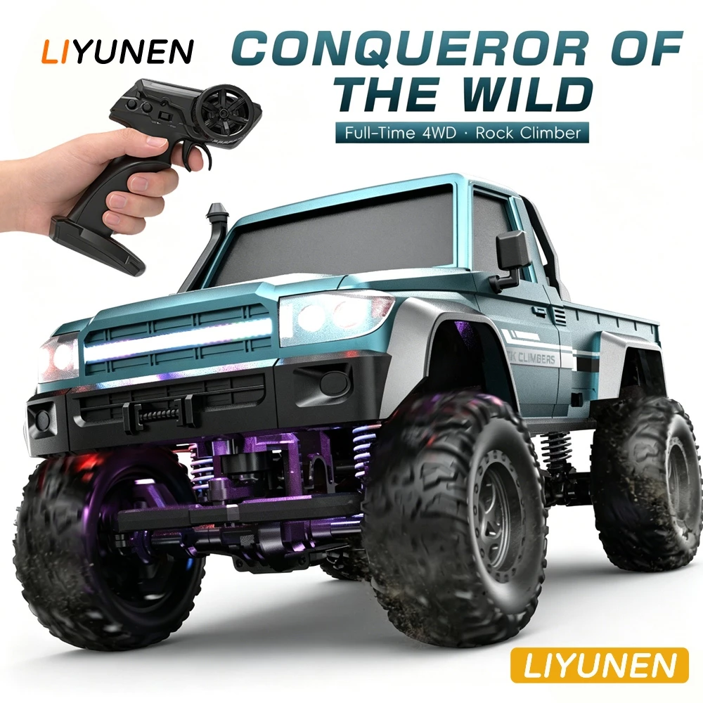 1/20 Off-Road 4WD RC รถ 4x4 Full Proportional Mechanical Transmission Switchable Rock Crawler Off-Road ปีนเขารถบรรทุก LED Light 1:20