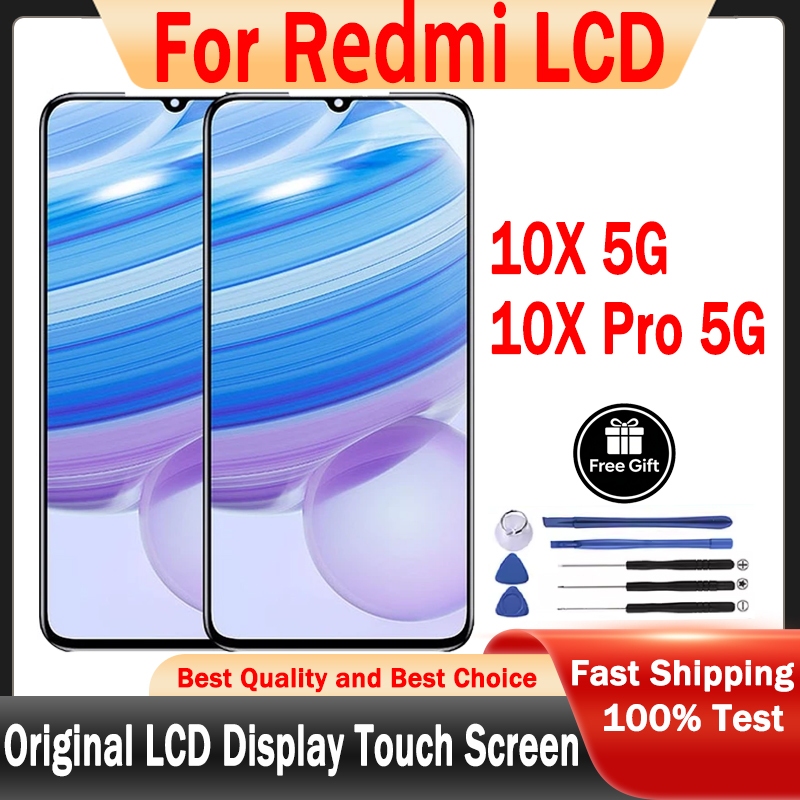 AMOLED Redmi 10X 10X Pro 5G จอแสดงผล LCD เปลี่ยนหน้าจอสัมผัส