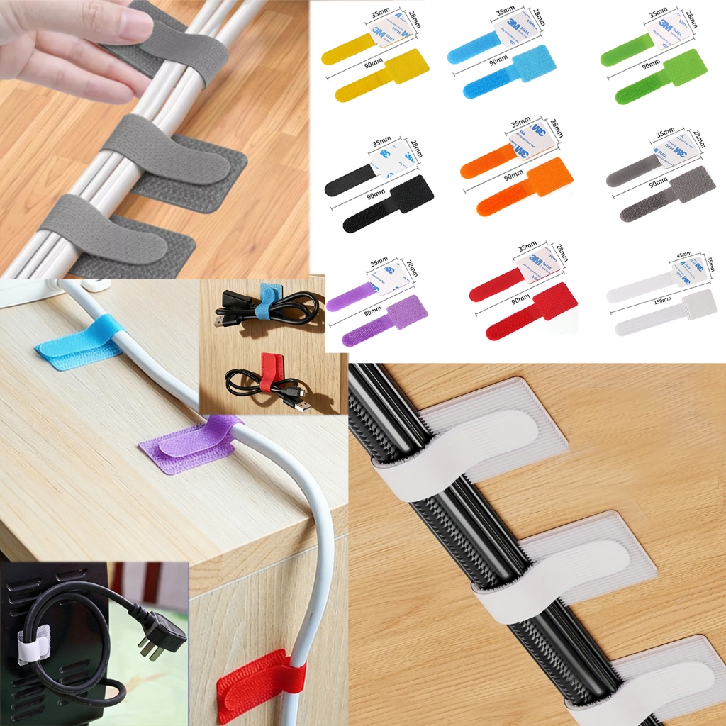 30 ชิ้นสายผูกReusable Fastening Wire Organizerสายไฟเชือกผู้ถือSelfกาวปรับสายไฟOrganizerสายรัดโต๊ะMateme
