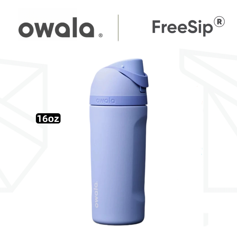 แก้วน้ำเก็บความเย็น Owala FreeSip ขนาด 16 ออนซ์ สำหรับเด็กและผู้ใหญ่ – ดื่มได้ 2 แบบ (จิบหรือดื่ม) สแตนเลสสตีล ฝากันรั่วแบบล็อคได้ ปลอดสาร BPA เก็บความเย็นได้ตลอดวัน – ขนาดพอดีสำหรับพกพาไปโรงเรียน ใส่ในที่วางแก้วรถ และเดินทาง