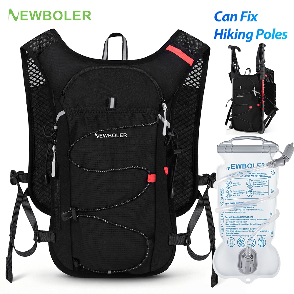 Newboler 8L เดินป่า Hydration กระเป๋าเป้สะพายหลังน้ําหนักเบา Breathable กระเป๋าวิ่งกีฬากลางแจ้งเดินป่าขี่จักรยานปีนเขา Jogging Marathon Pack กระเป๋า 2L น้ํากระเพาะปัสสาวะ