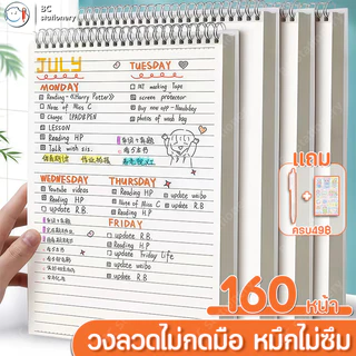 สมุดโน๊ตสันห่วง แนวตั้ง สมุดโน้ตสันห่วง สมุด มินิมอล ปกใสA5 B5 A4มีเส้น เส้นกริด ตาราง สไตค์มูจิ